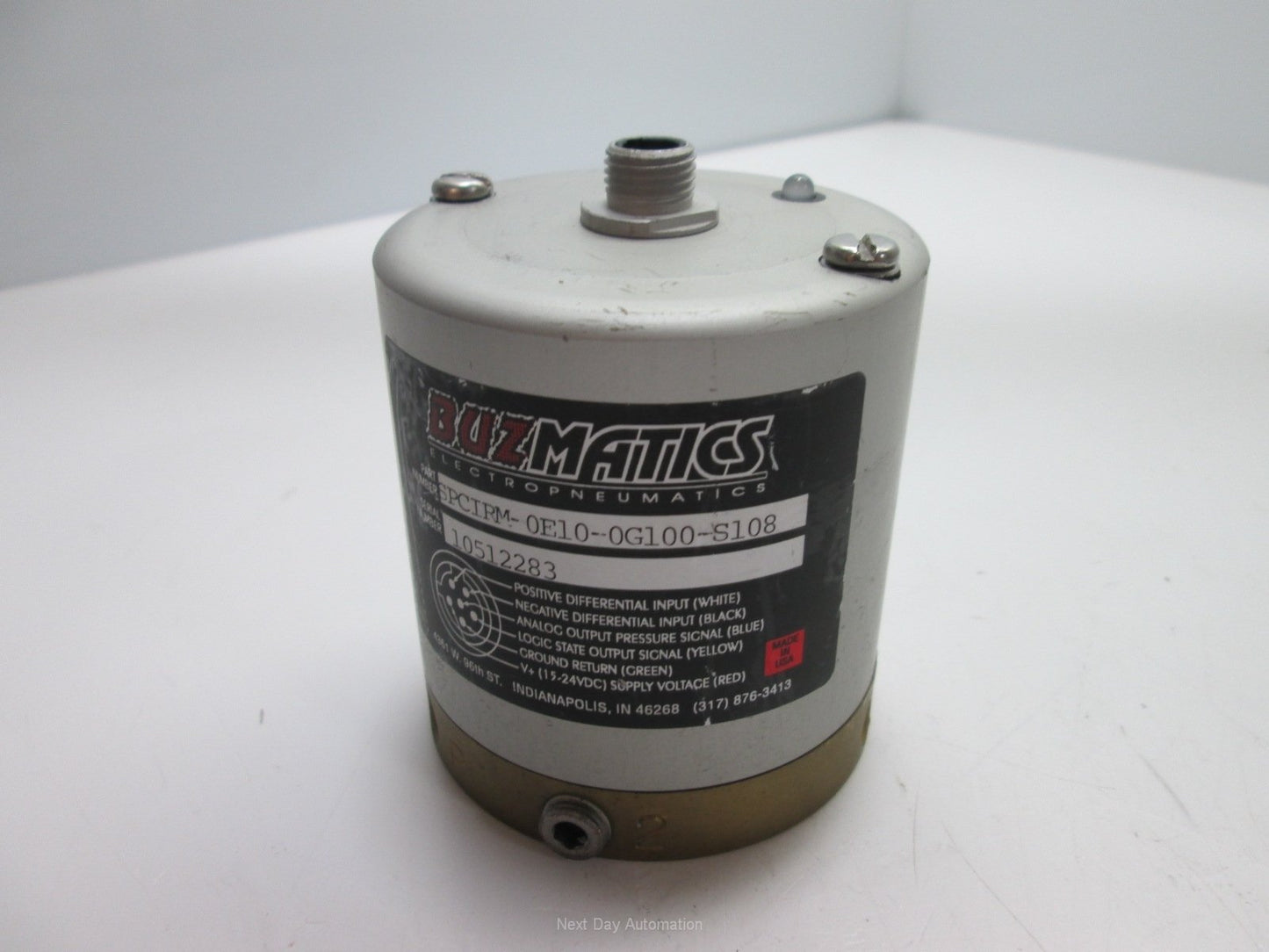 Used Buzmatics SPCIRM-0E10-0G100-S108 Pressure Sensor, 15-24VDC