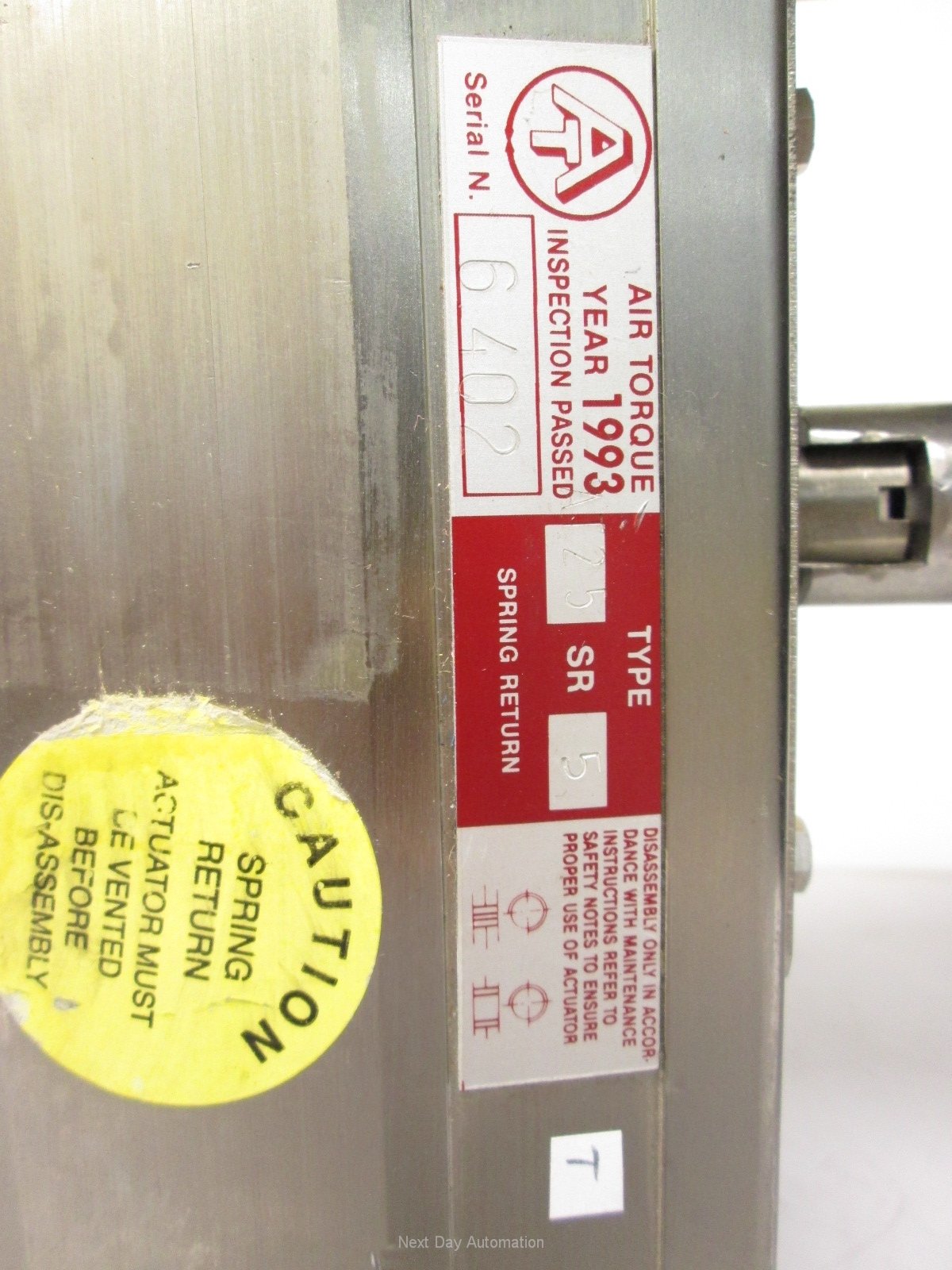 New Air Torque 25SR5 Spring Return Actuator w/Durco Snap Switch 2 SPDT Switches