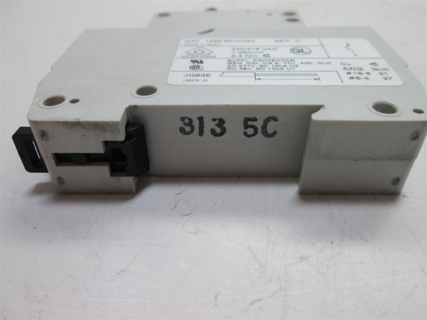 Used Allen-Bradley 1492-SP1C050 Circuit Breaker, 5A, Rating: 277VAC 48VDC 10kA