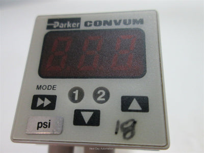 Used Parker MPS-R3F5-NCA Pressure Sensor, -14.7 to 72.5psi, 10.8-30VDC, NPN