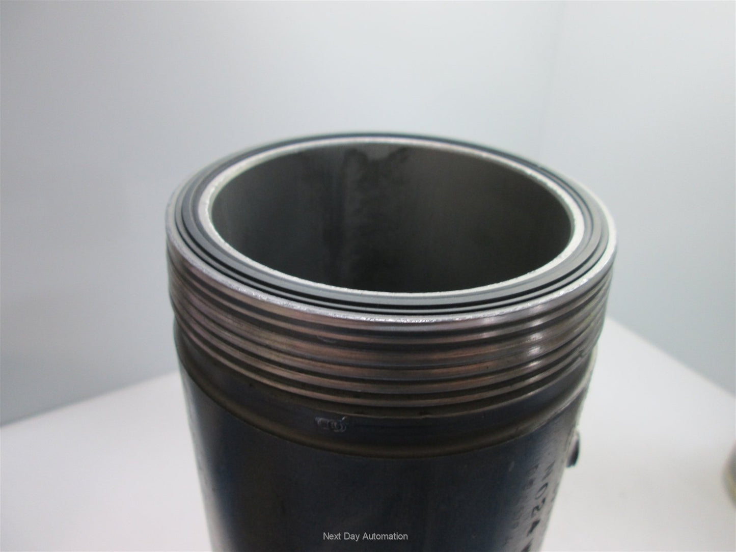 Used Aluminum Tank/Reservoir, 3.5" ID x 13.25" Deep, 2 Liter Volume, 4 Holes: 1/4NPT