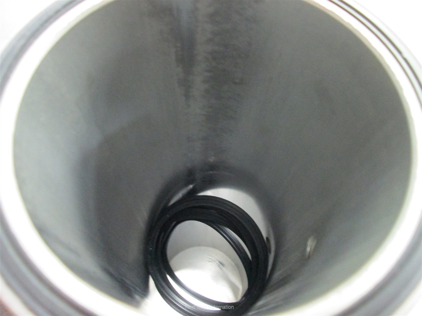 Used Aluminum Tank/Reservoir, 3.5" ID x 13.25" Deep, 2 Liter Volume, 4 Holes: 1/4NPT