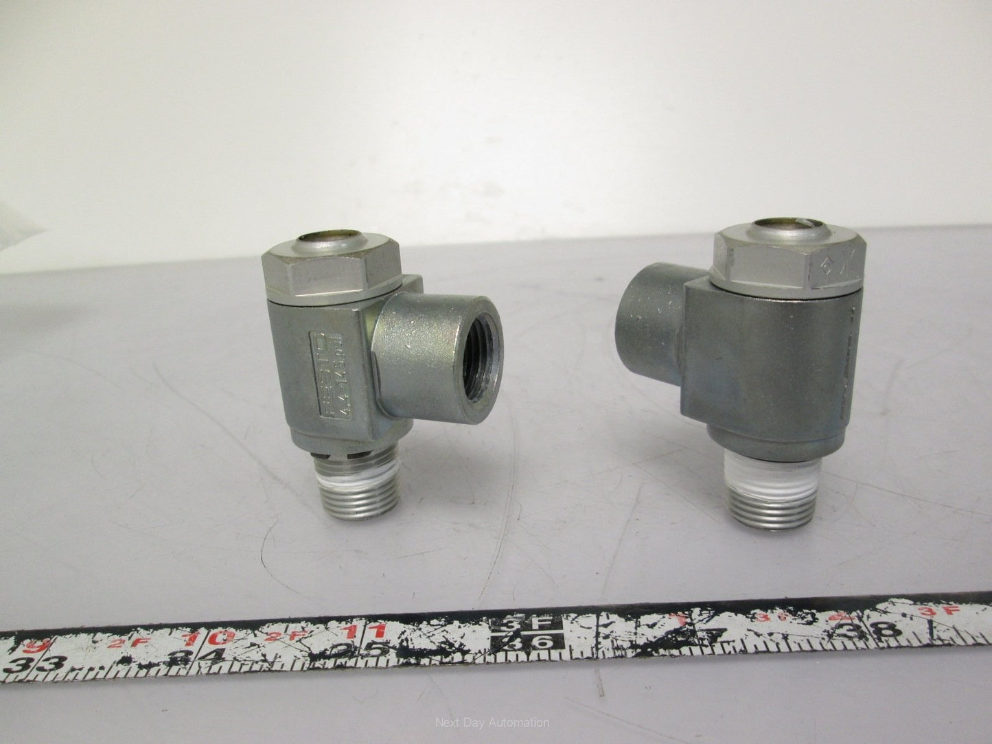 Used Lot of 2 Festo Flow Control Valves 4.4-145PSI 3/8" NPT