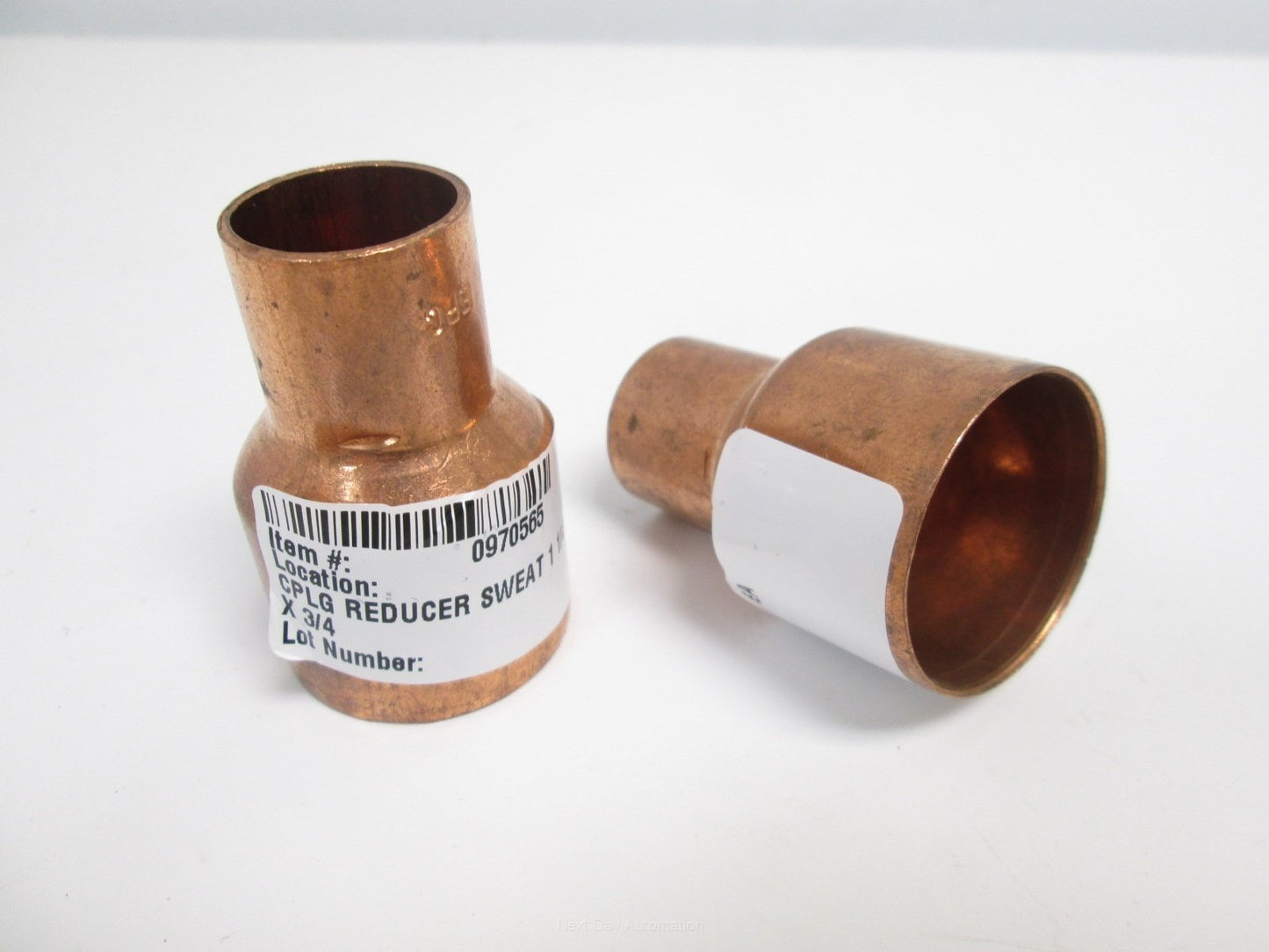 New Lot of 2 New Copper Coupling Reducers, 1-1/4" x 3/4"
