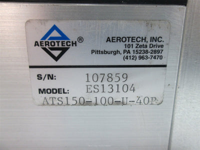 Used Aerotech ATS150-100-U-40P Linear Ball Screw Actuator 100mm Travel, 4mm Lead