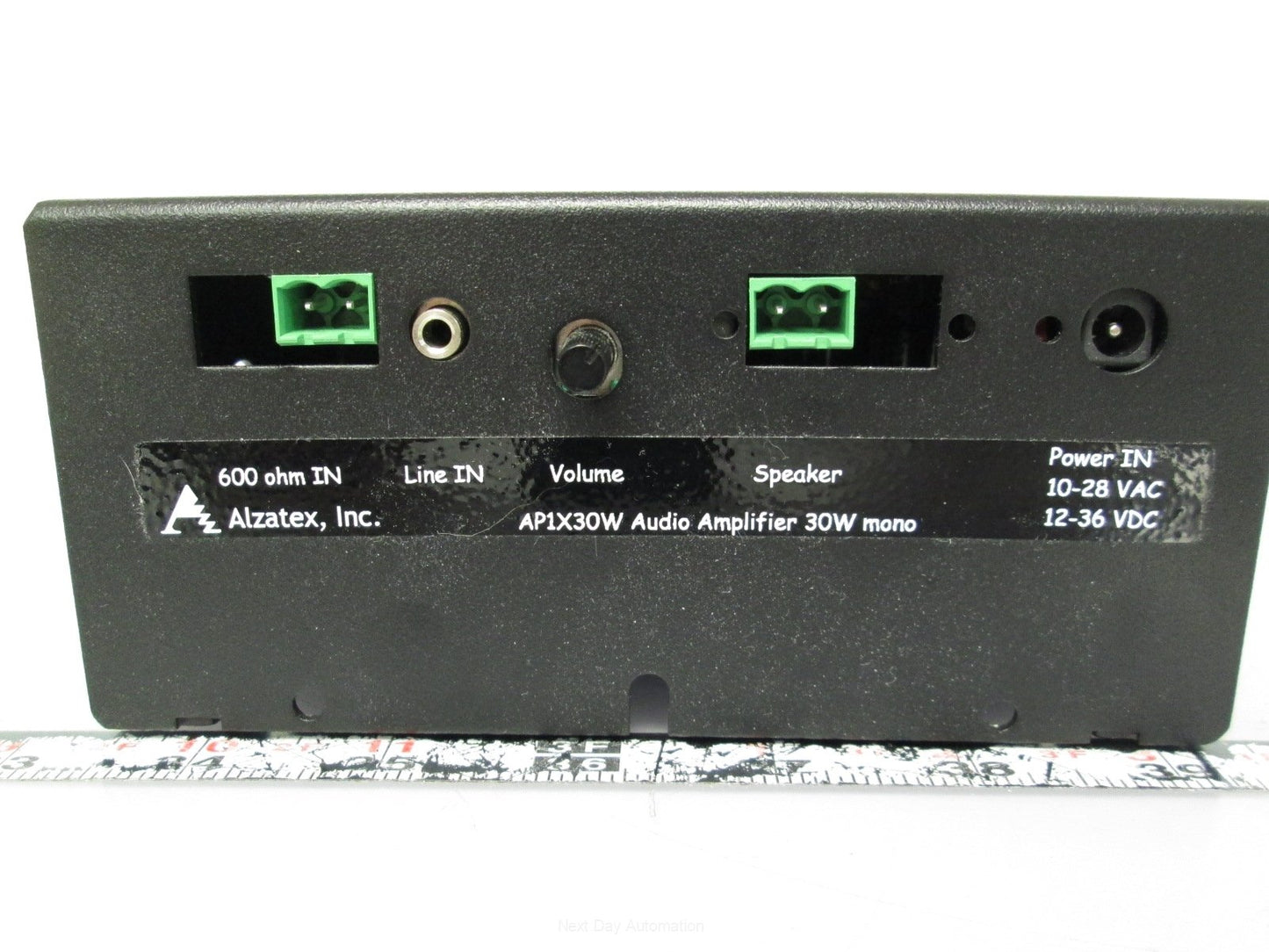 Used Alzatex AP1X30W Audio Amplifier 30W Mono Signal 10-28VAC or 12-36VDC