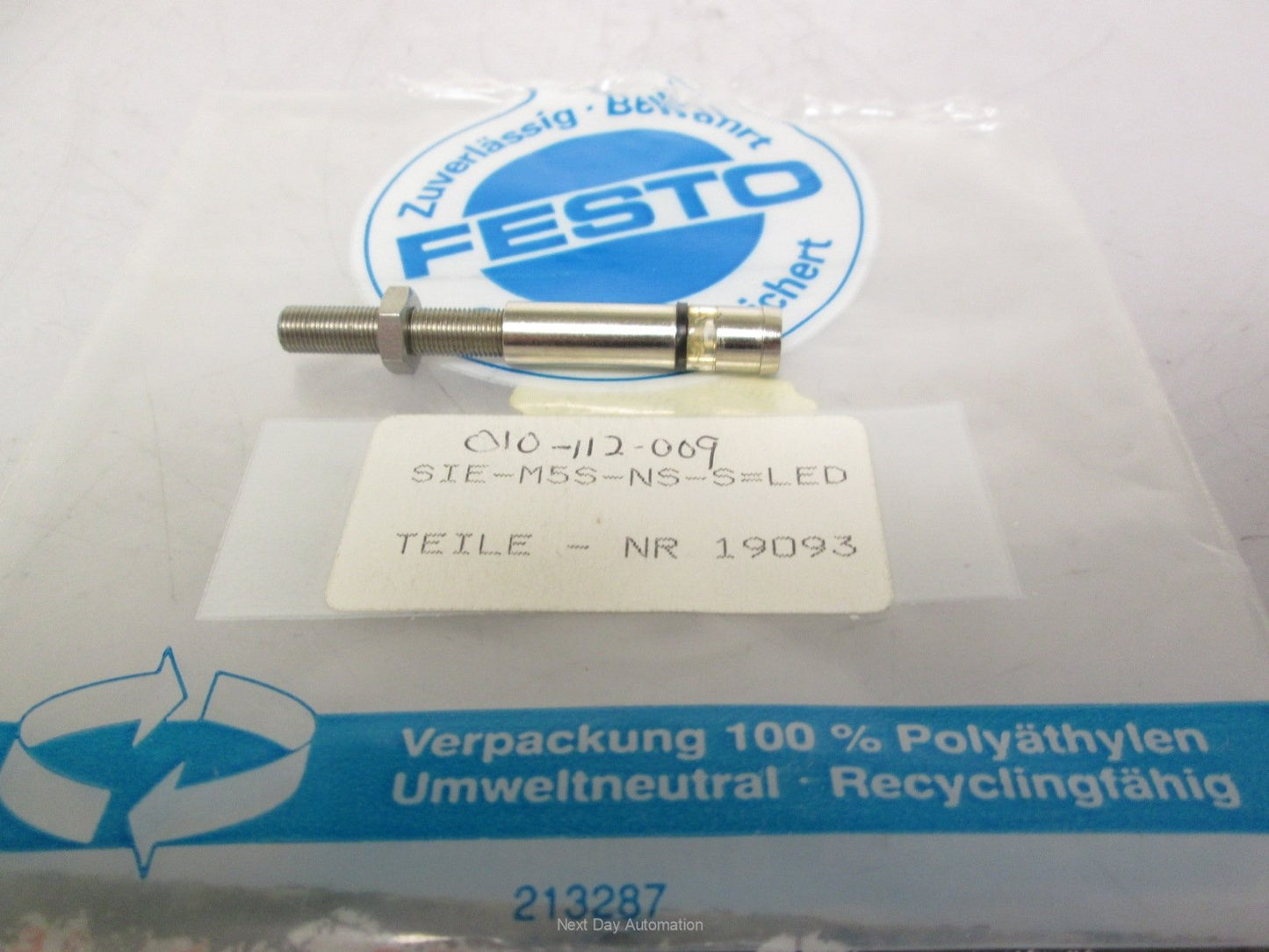 Used Festo 19 093 SIE-M 5 S-NS-S=LED Inductive Proximity Sensor 10-30VDC 75mA NPN