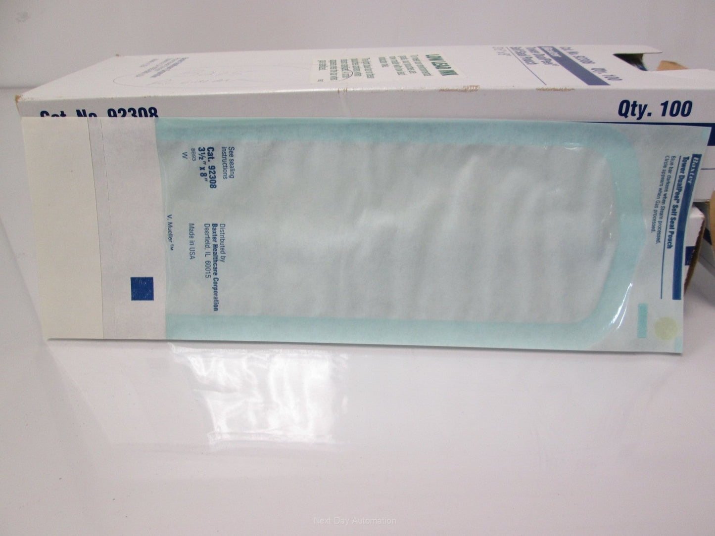 New Lot of 190 Baxter 92308 Tower Dual Peel Self Seal Pouches 3 1/2" x 8"