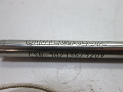Used Omegalux CSH-102135/120V Heater, 120V 135W, 1/4" Dia x 2.5" Long, 12" Leads