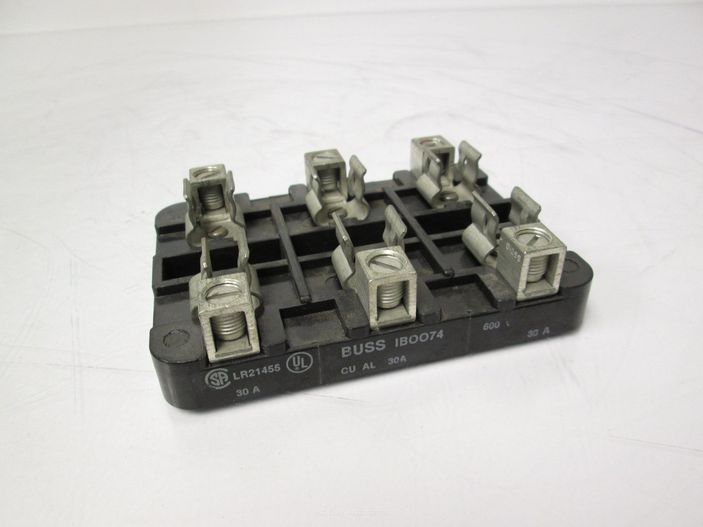Used Bussmann IB0074 Fuse Holder 3 Pole 600V 30A 10AWG Cu 8AWG Al Copper / Aluminum
