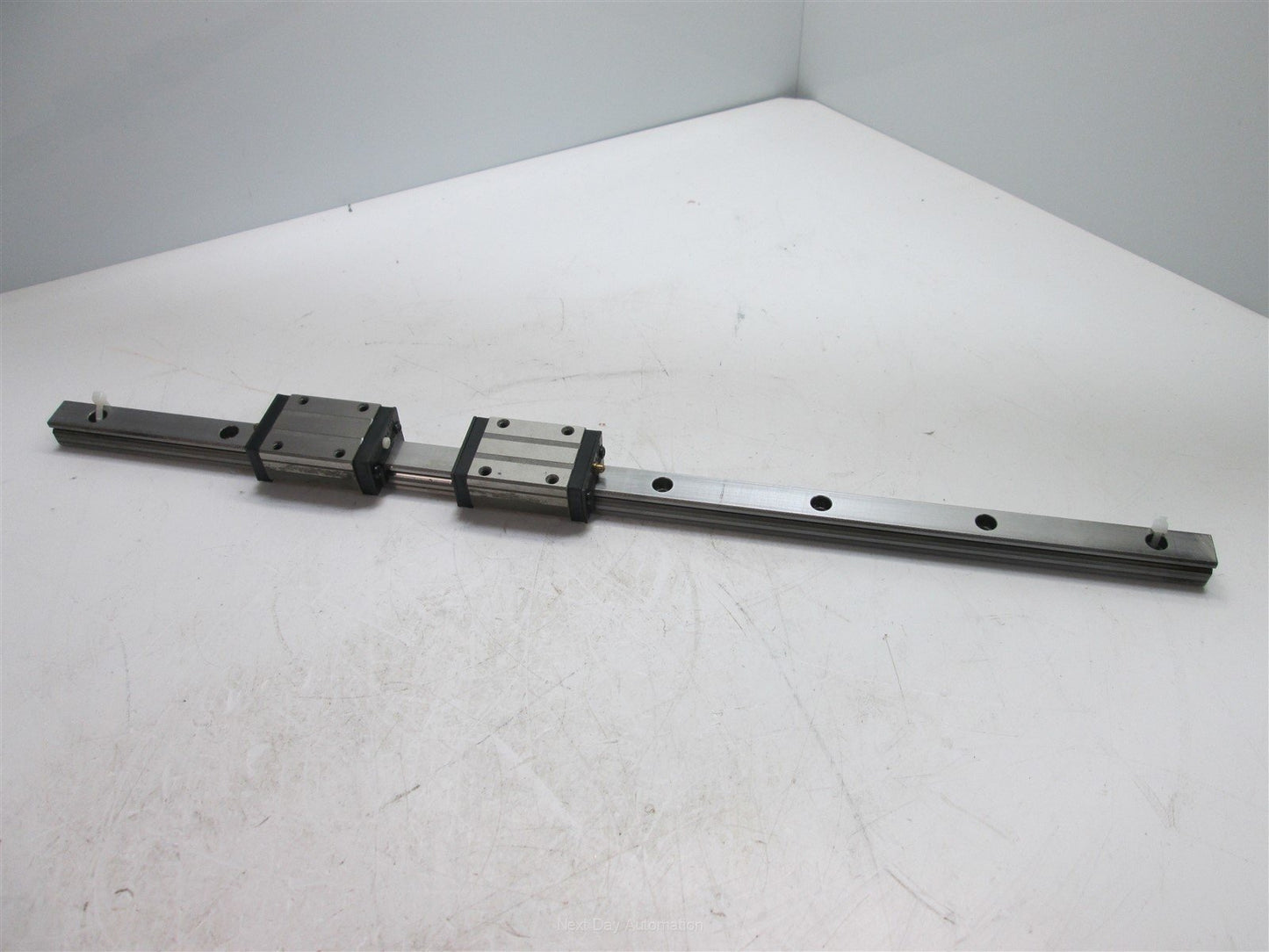 Used NSK LY150460AL Linear Rail With 2x Carriages, 460mm Long, *Some Surface Rust*