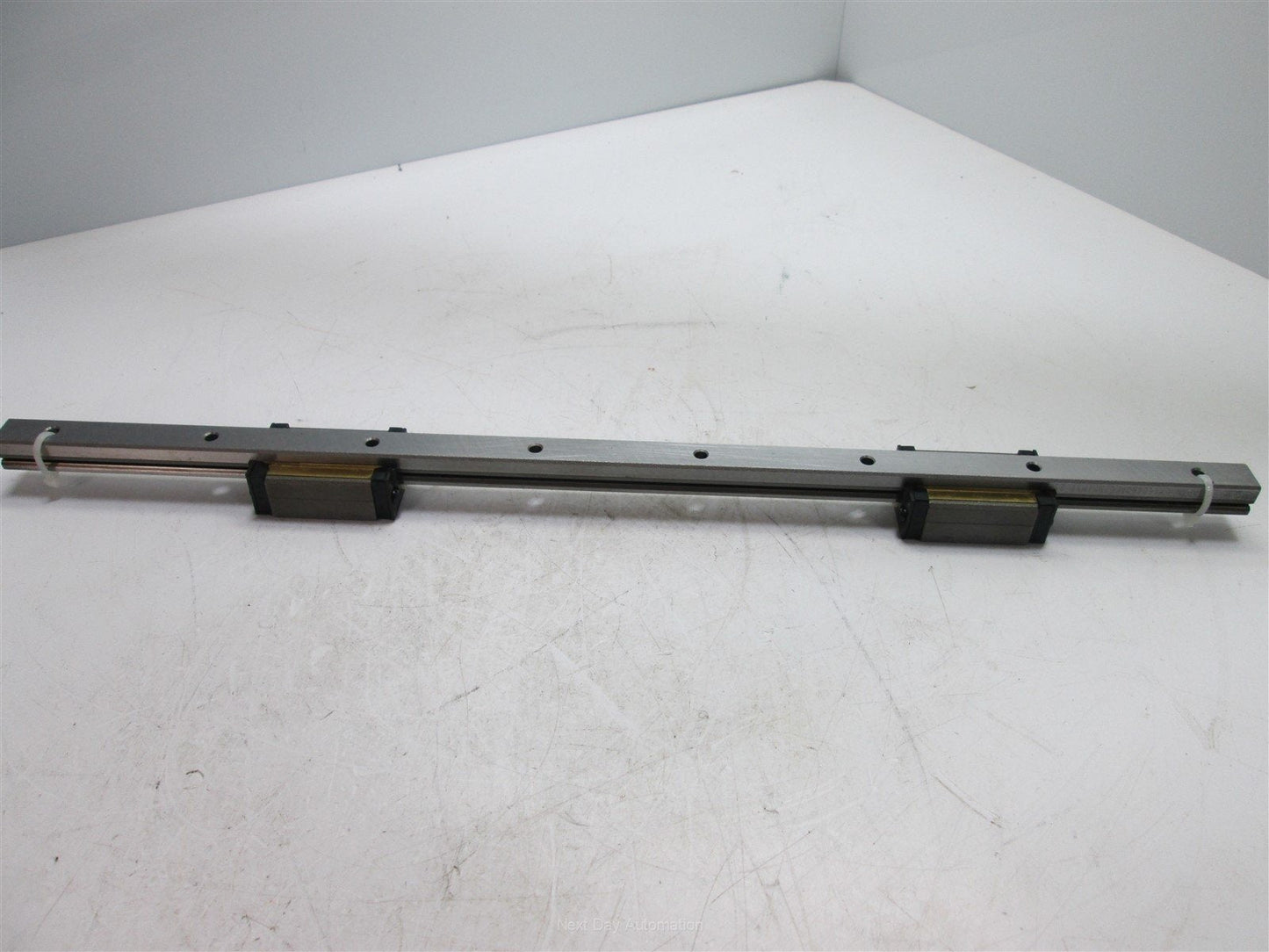 Used NSK LY150460AL Linear Rail With 2x Carriages, 460mm Long, *Some Surface Rust*