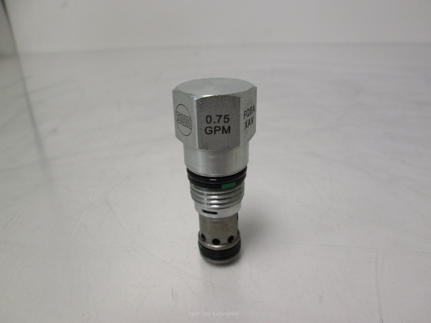 Used Sun Hydraulics FQBAXAV Fixed Orifice Flow Fuse Valve Non-Adjustable 2.25GPM
