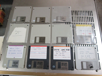 Used Leitz 301-317-007 Rackmount Industrial Computer w/ Floppy Disks 230VAC 50/60Hz