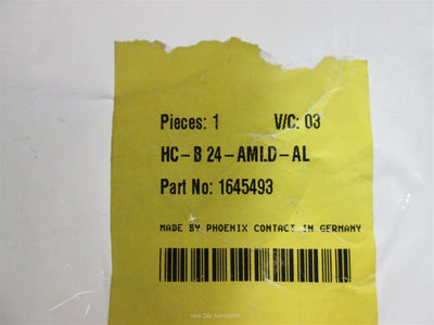 New Phoenix Contact HC-B 24-AMLD-AL Panel Mounting Base, 27mm x 43mm x 140mm