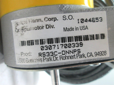 Used Parker RS33C-DNNPS Stepper Motor, Shaft: 0.375" Diameter, 340VDC Winding
