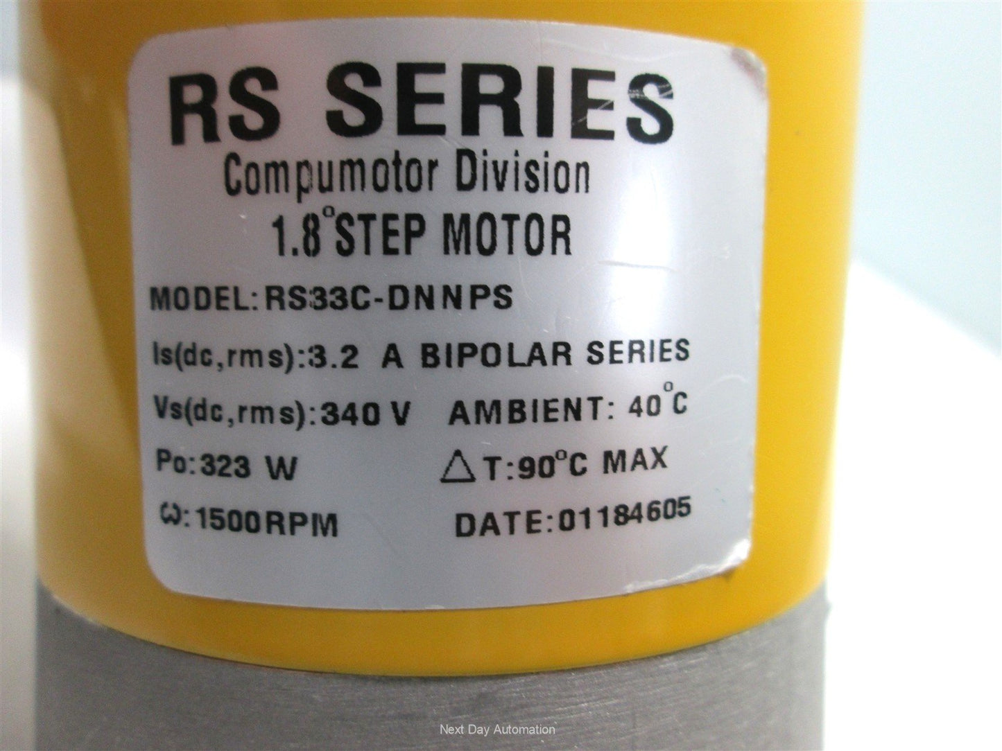 Used Parker RS33C-DNNPS Stepper Motor, Shaft: 0.375" Diameter, 340VDC Winding