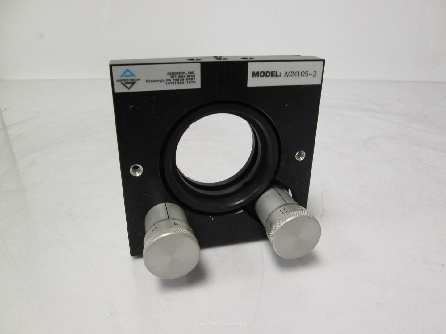 Used Aerotech AOM105-2 Manual Optical Gimbal Mount 1-3/4" Clear Aperture ±5° Range