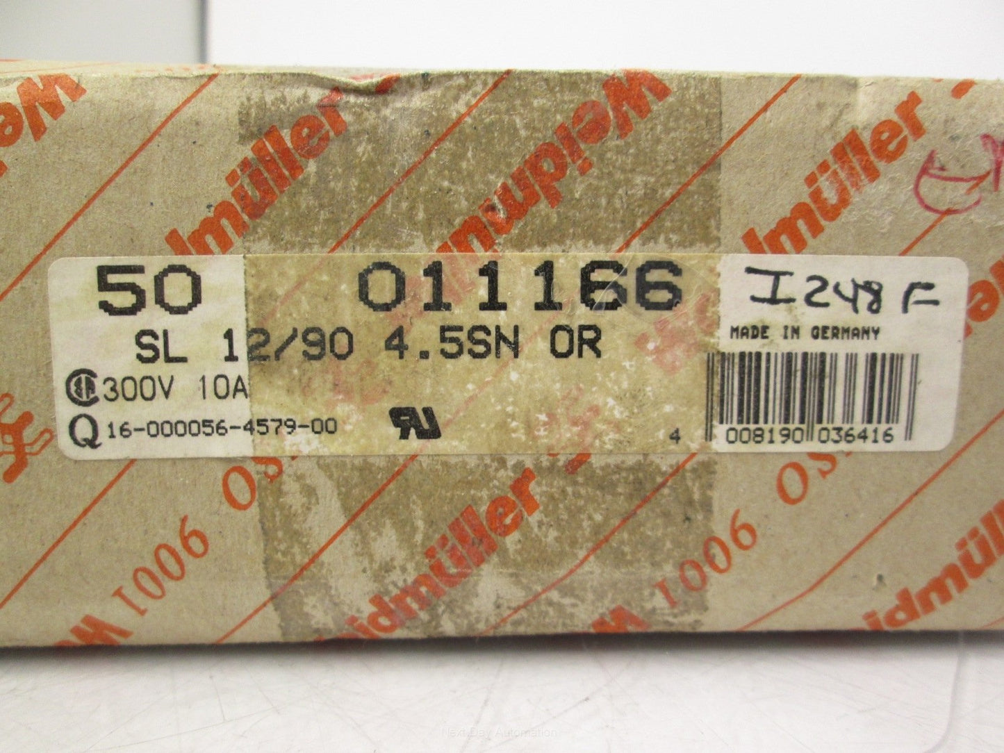 New Lot of 48 New Weidmuller SL 12/90 4.5SN OR Surface Mount Terminal Plugs Orange