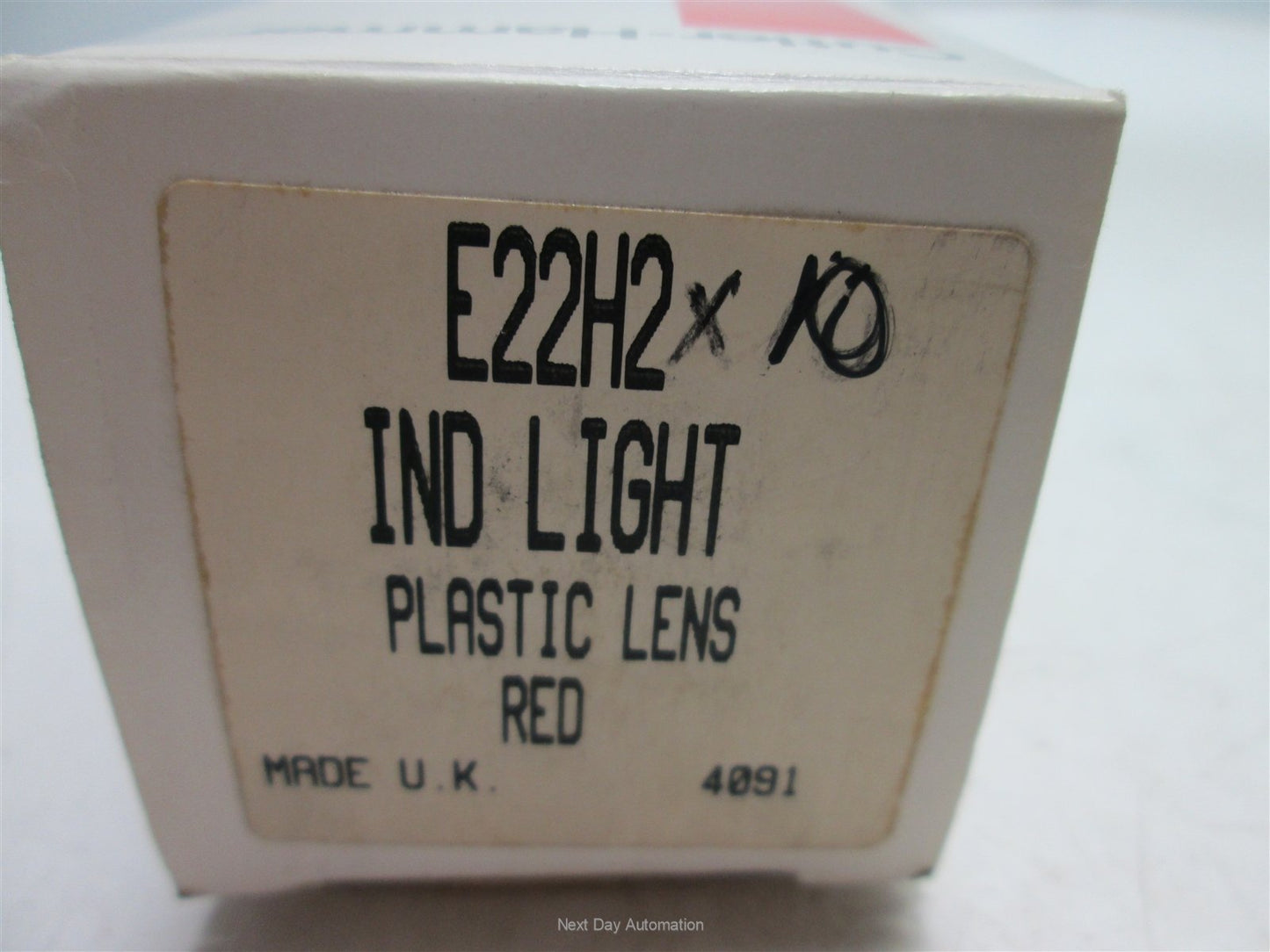 New Cutler Hammer E22H2X10 Pilot Light, Red Plastic Lens, 22.5mm Bayonet