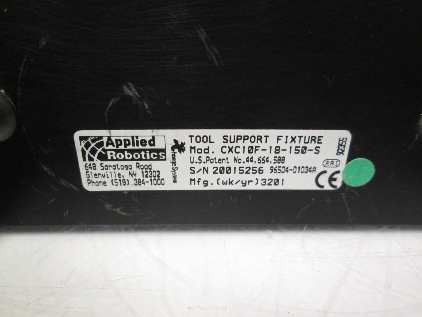 Used Applied Robotics CXC10F-18-150-5 Tool Change Support Frame w/ Proximity Sensor