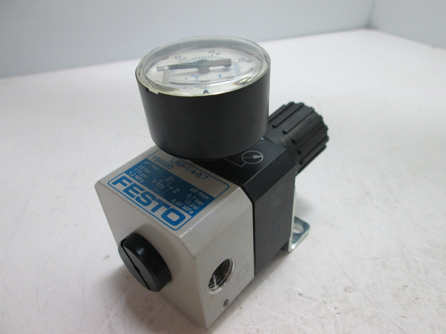 Used Festo LRP-1/4-0.7 Precision Pneumatic Regulator Max Inlet: 175psi, Outlet: 10psi