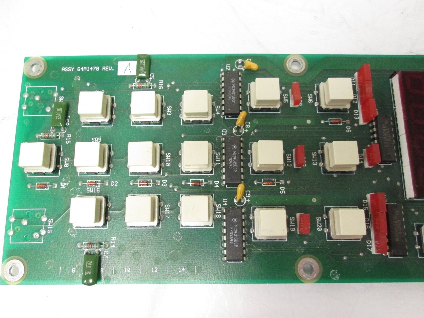 Used Olec 64AI478 Rev A Interface / Display Board FAB 17AI 478 Rev B