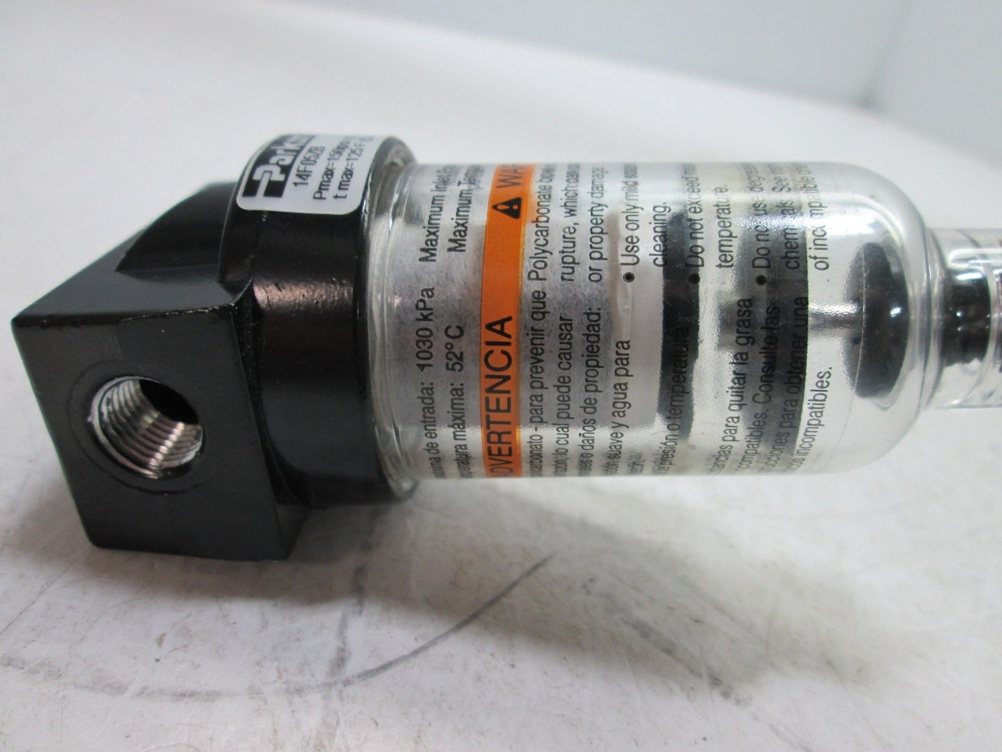 Used Parker 14F05ZB Pneumatic Filter, Ports: 1/8" NPT, Pressure Rating: 150psi Max