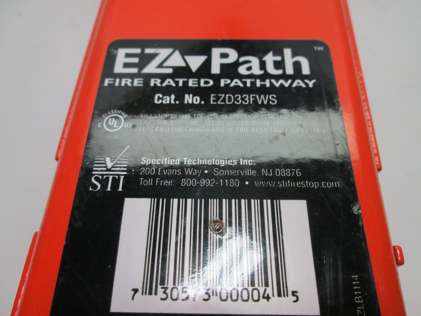 Used EZ Path EZD33FWS Fire Rated Pathway, Cable Loading Area: 6 sq.in, Length: 10.5"