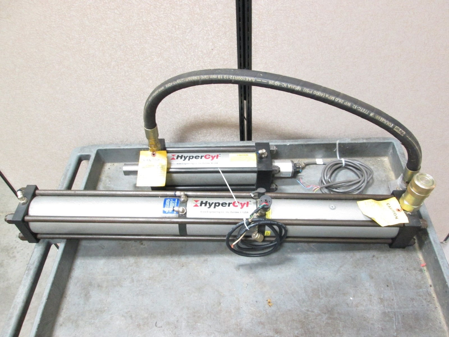 Used HyperCyl HPS-4-2-1.0-FH-LTPR Air Over Oil 4 Ton Satellite Press Set 2" Stroke