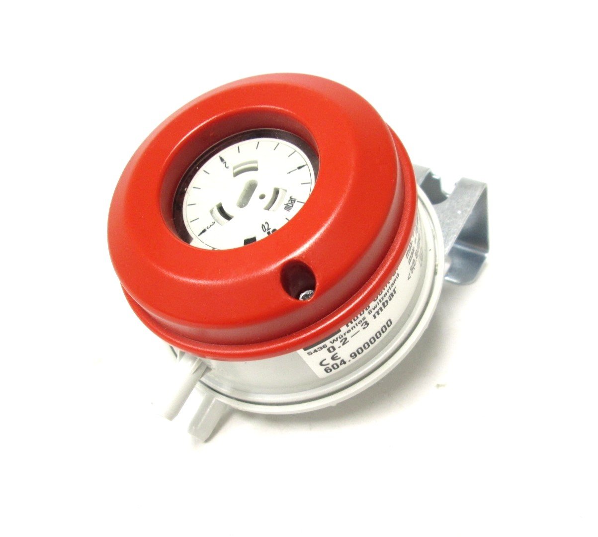 Used Huba Control 604.9 Differential Pressure Switch 0.2-3mbar Red Cover