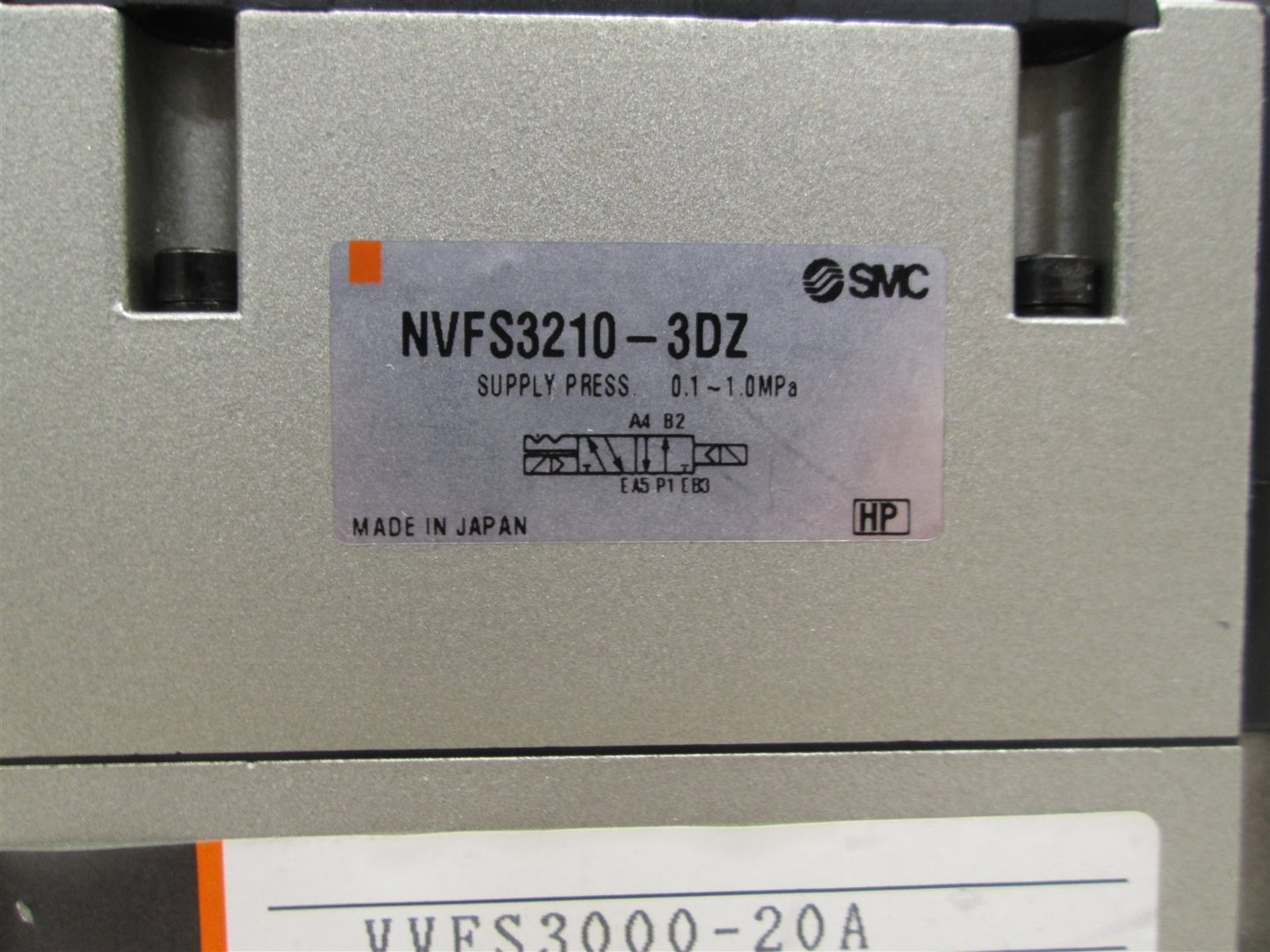 Used SMC NVFS3210-3DZ 5 Port Solenoid Valve Assembly w/ Speed Control, Manifold Block