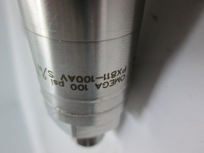 Used Omega PX811-100AV Pressure Transducer, Range: 0-100PSIA, Excitation: 10VDC