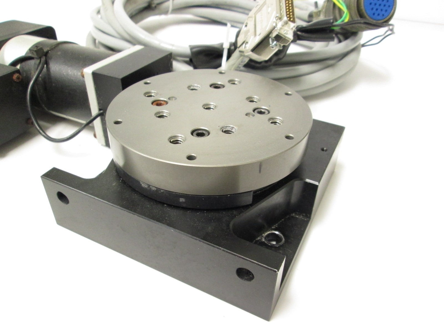 Used Aerotech ART310-G54 Precision Rotary Stage 100mm Diameter w/Parallel Mount Motor