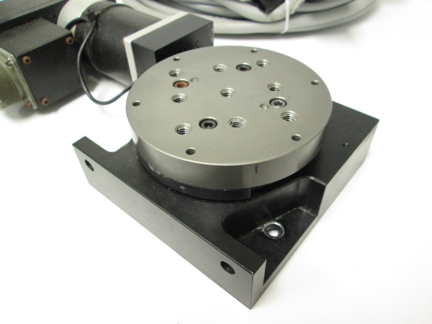 Used Aerotech ART310-G54 Precision Rotary Stage 100mm Diameter w/Parallel Mount Motor