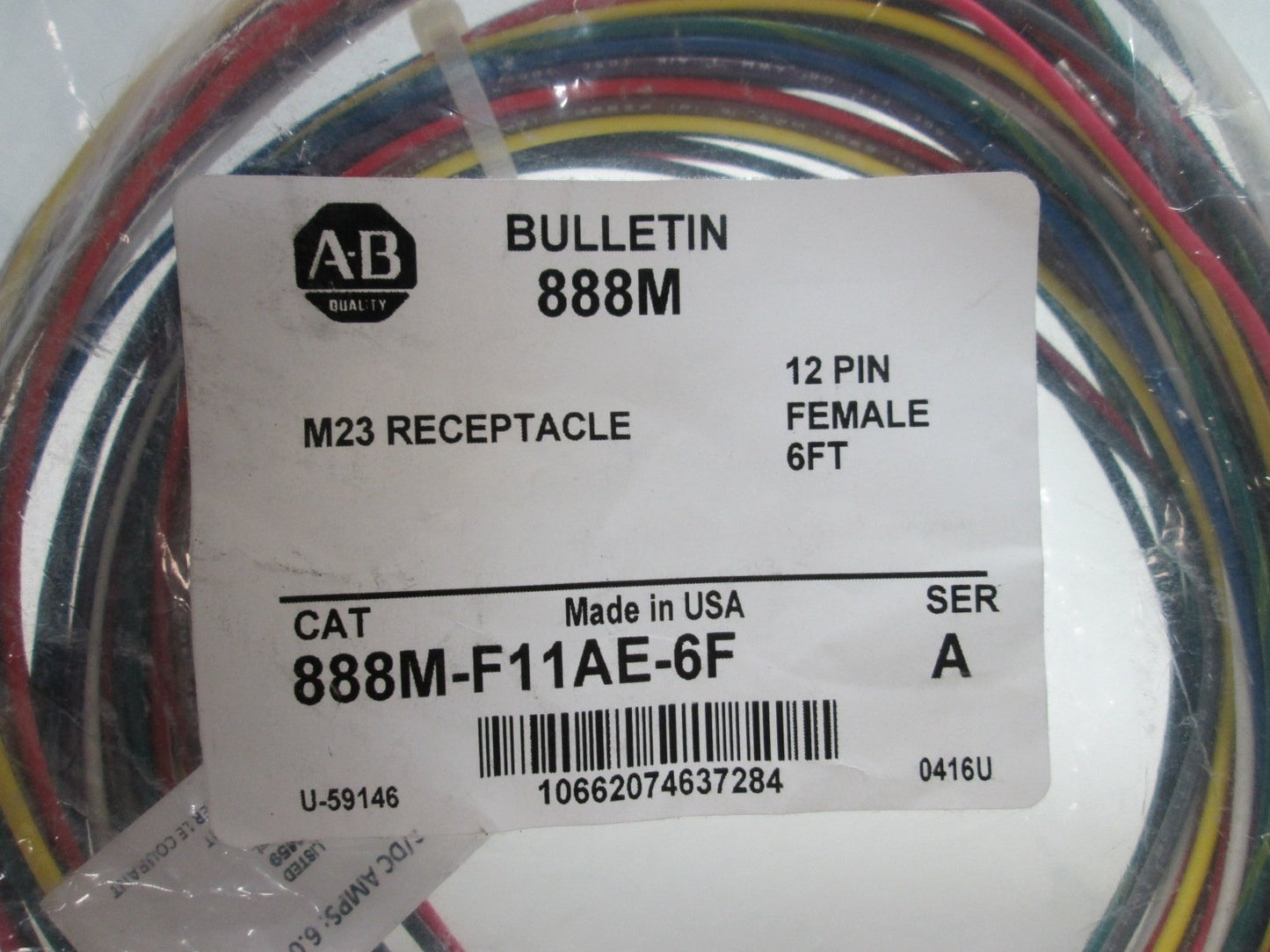 New Allen Bradley 888M-F11AE-6F M23 Receptacle, 12-Pin Female, 11-Conductor