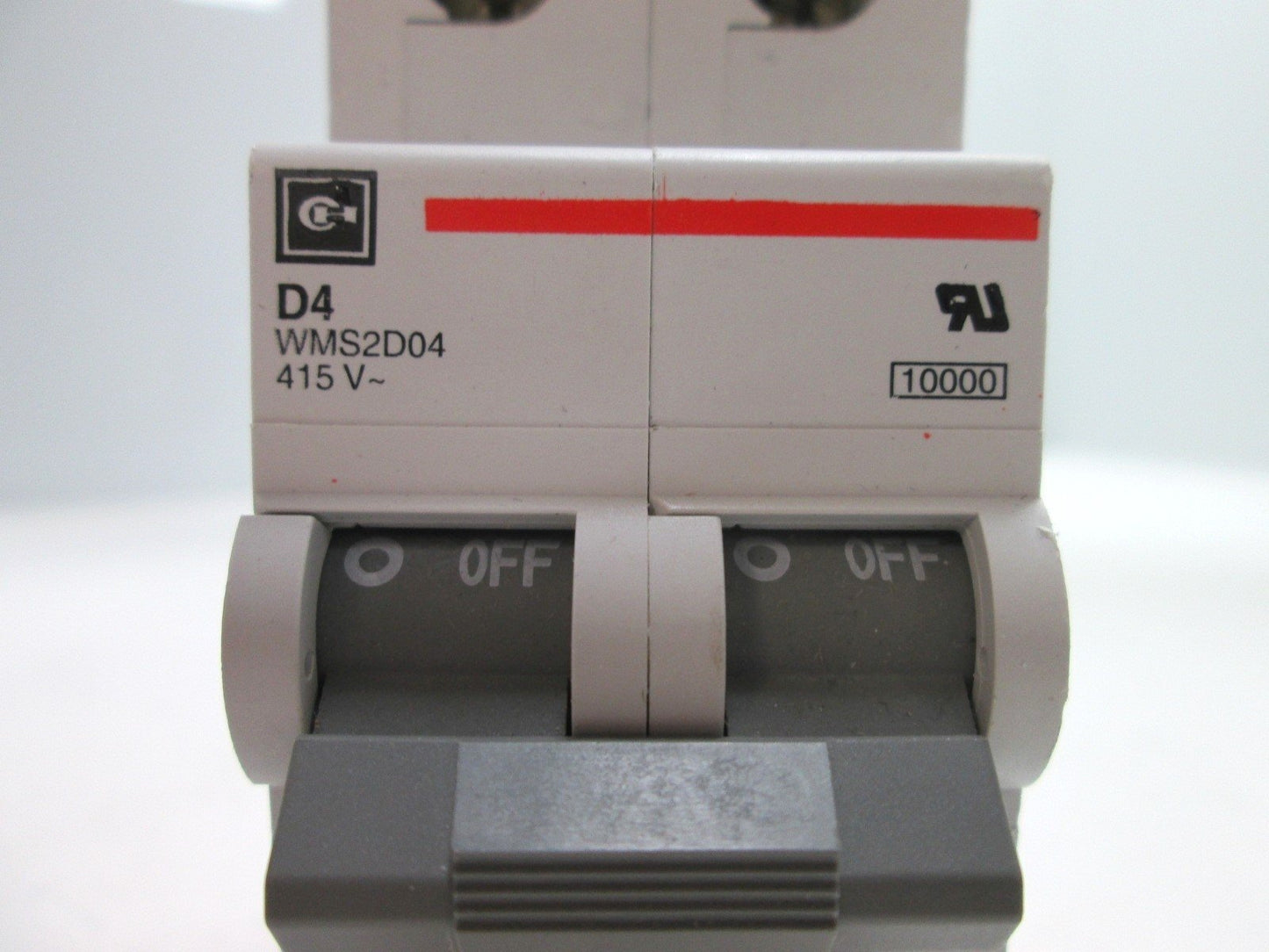 Used Cutler Hammer WMS2D04 Circuit Breaker, 2-Pole, Rating: 415VAC 4A, D-Curve