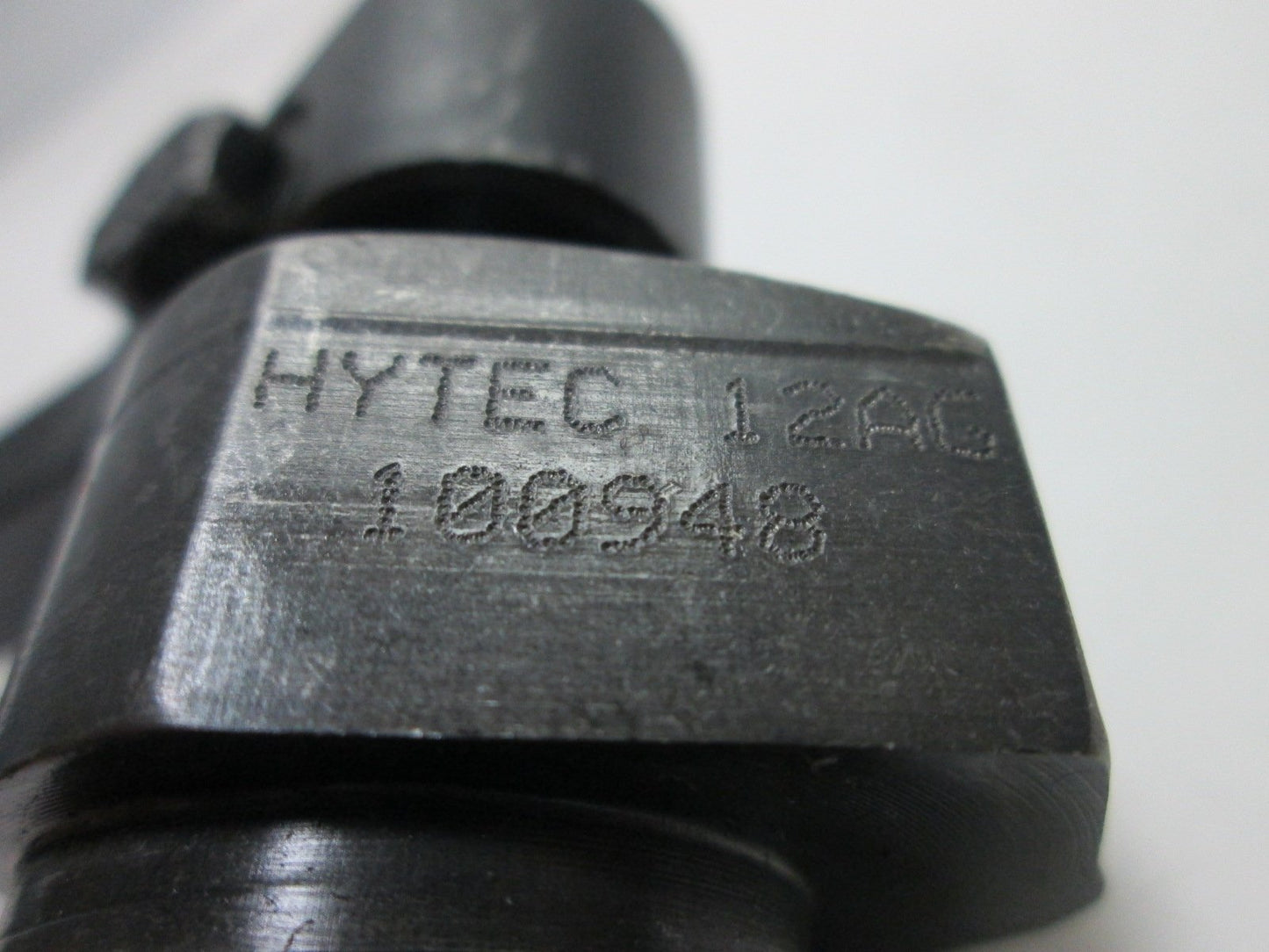 Used Hytec 12AG Hydraulic Swing Cylinder, With 5" Arm, Threaded Body