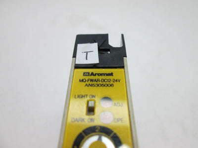 Used Aromat MQ-FWAR-DC12-24V Photoelectric Sensor, Range: 25mm, Voltage: 12-24VDC