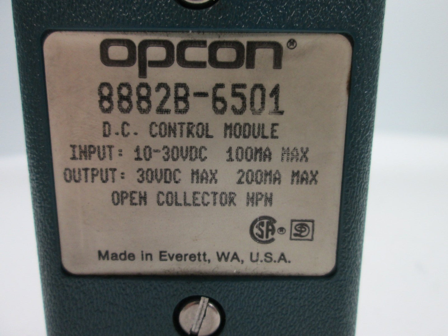 Used Eaton Opcon 882B-6501 DC Control Module, Input: 10-30VDC, Output: NPN