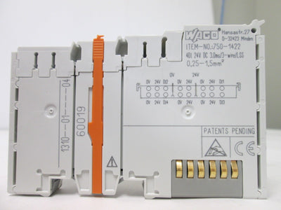 Used Wago 750-1422 Digital Input Module, 4-Channel, Voltage: 24VDC