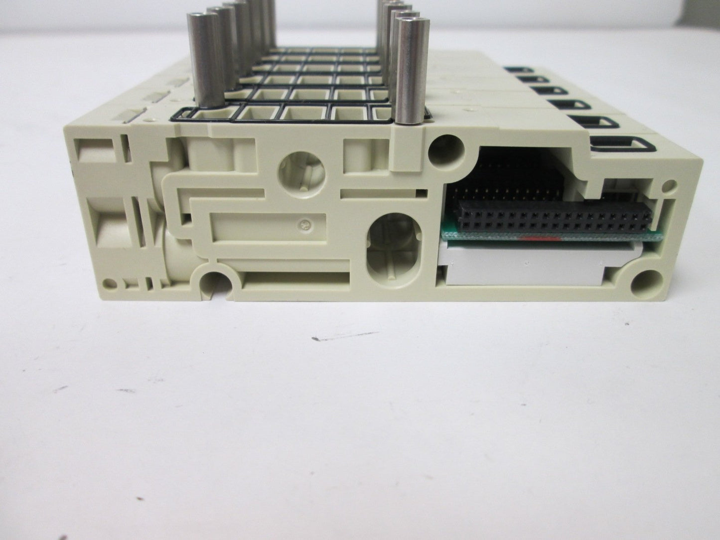 Used Bank of 6 SMC SV2000-50-1A-N7 Manifold Blocks, Voltage Rating: 12/24VDC