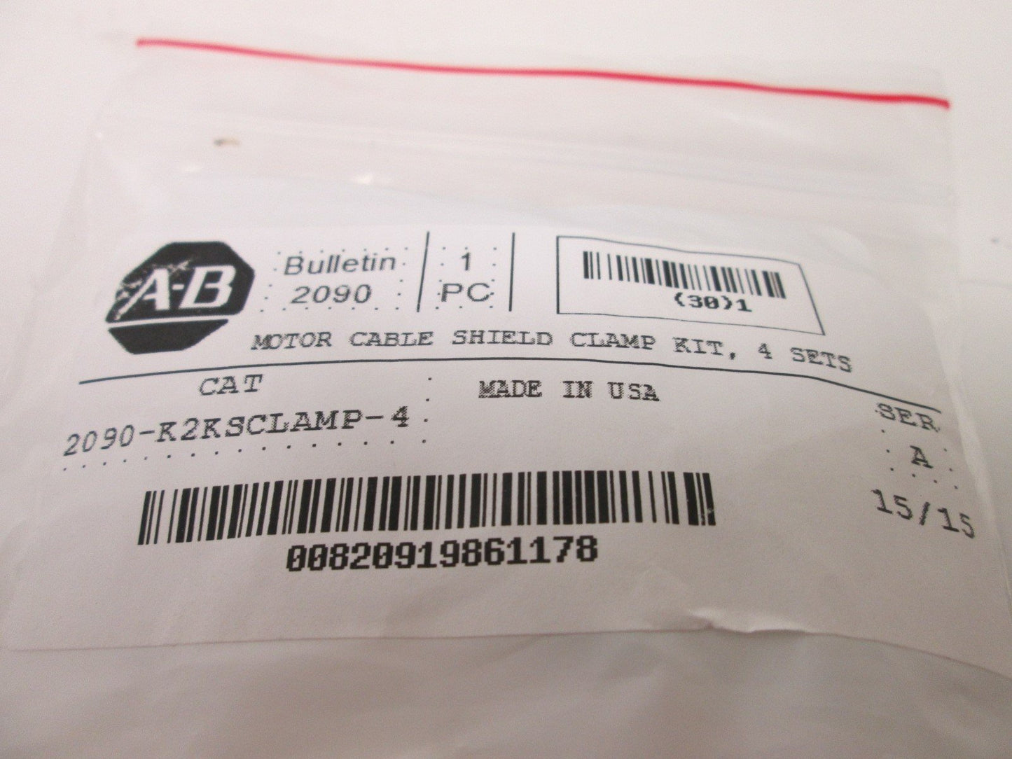 New Allen Bradley 2090-K2KSCLAMP-4 Motor Cable Shield Clamp Kit, 4-Sets