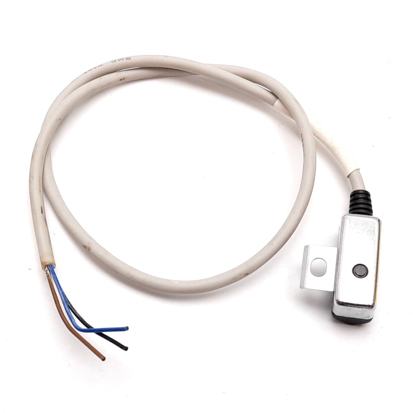 Used SMC D-F59 Solid State Switch, Tie-Rod Mounting, Voltage: 4.5-28VDC, Flying Leads