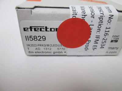 New IFM Efector II5829 Inductive Sensor, Voltage: 10-36VDC, Range: 22mm