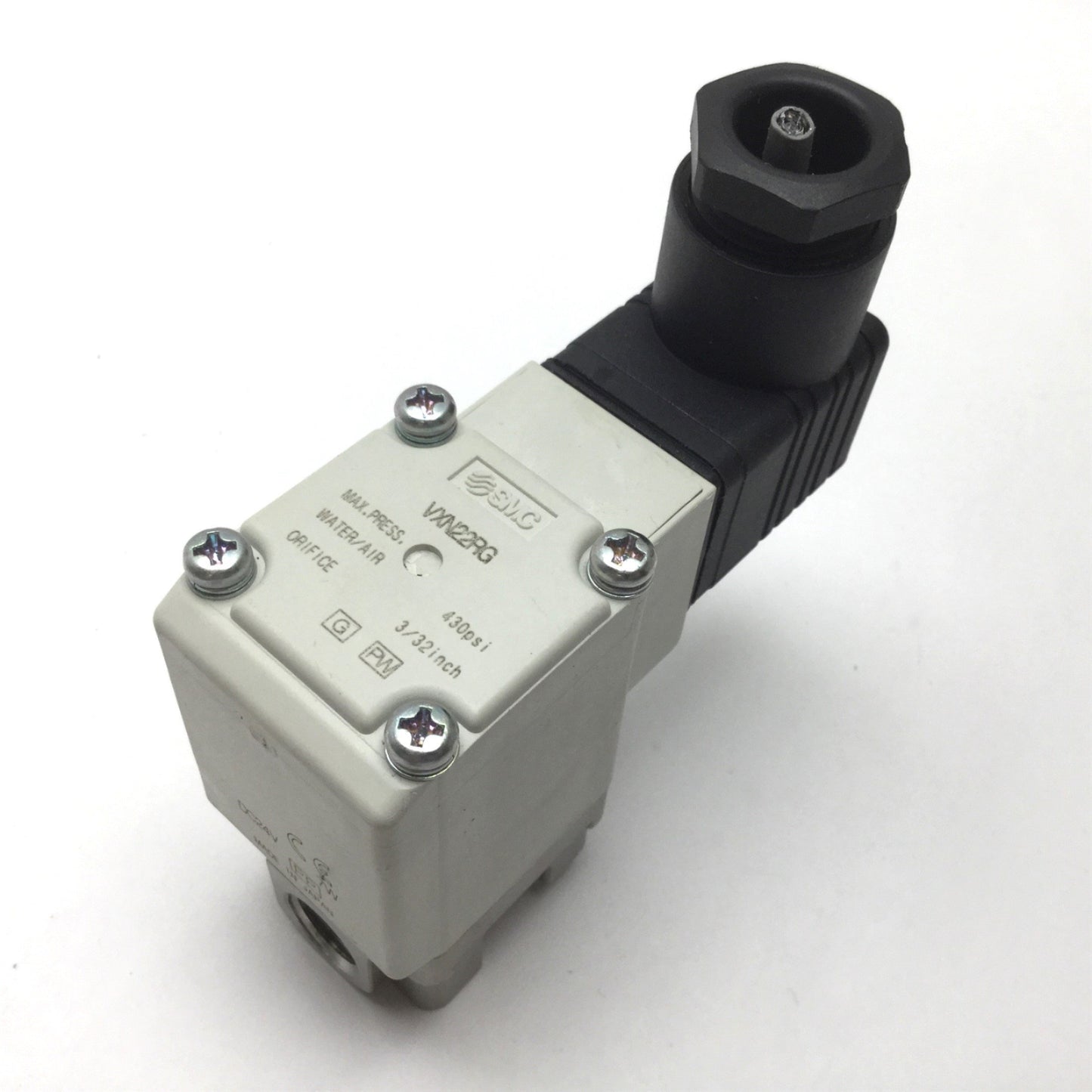 Used SMC VXN22RG Solenoid Pneumatic Air Water Valve 430psi Max 1/4"NPT Orifice 3/32"