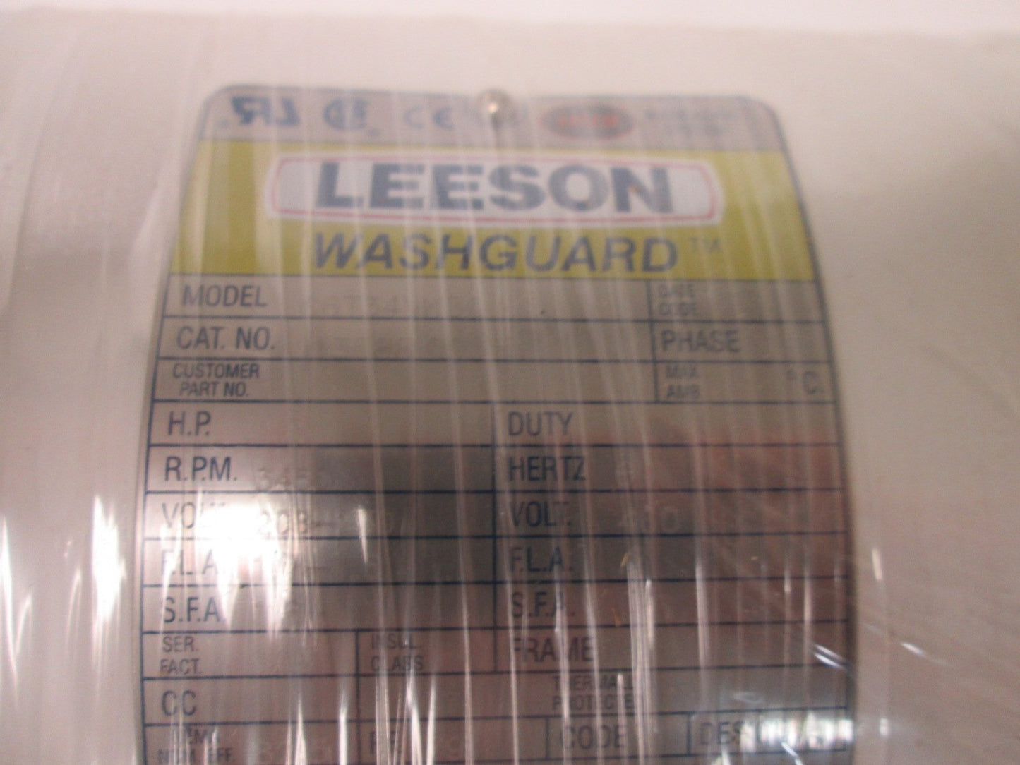 New Leeson 113588.00 Electric Motor, Voltage: 208-230/460V, Speed: 3450RPM