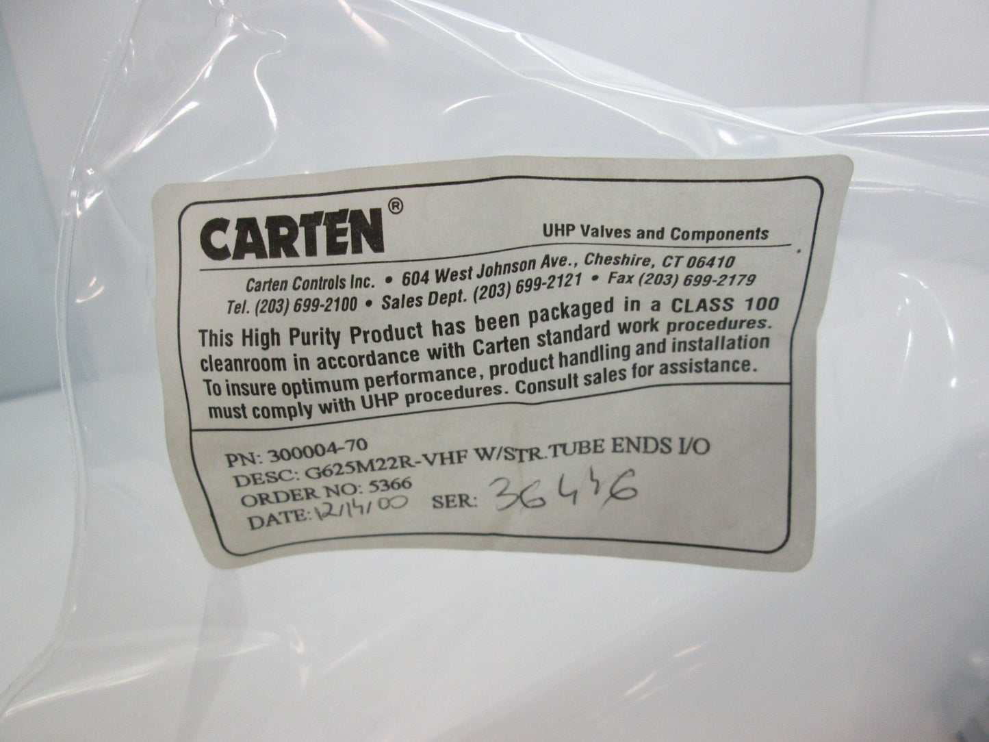 New Carten Controls G625M22R-VHF Brass Check Valve 0-100PSI Gauge 2 Test Ports 36487