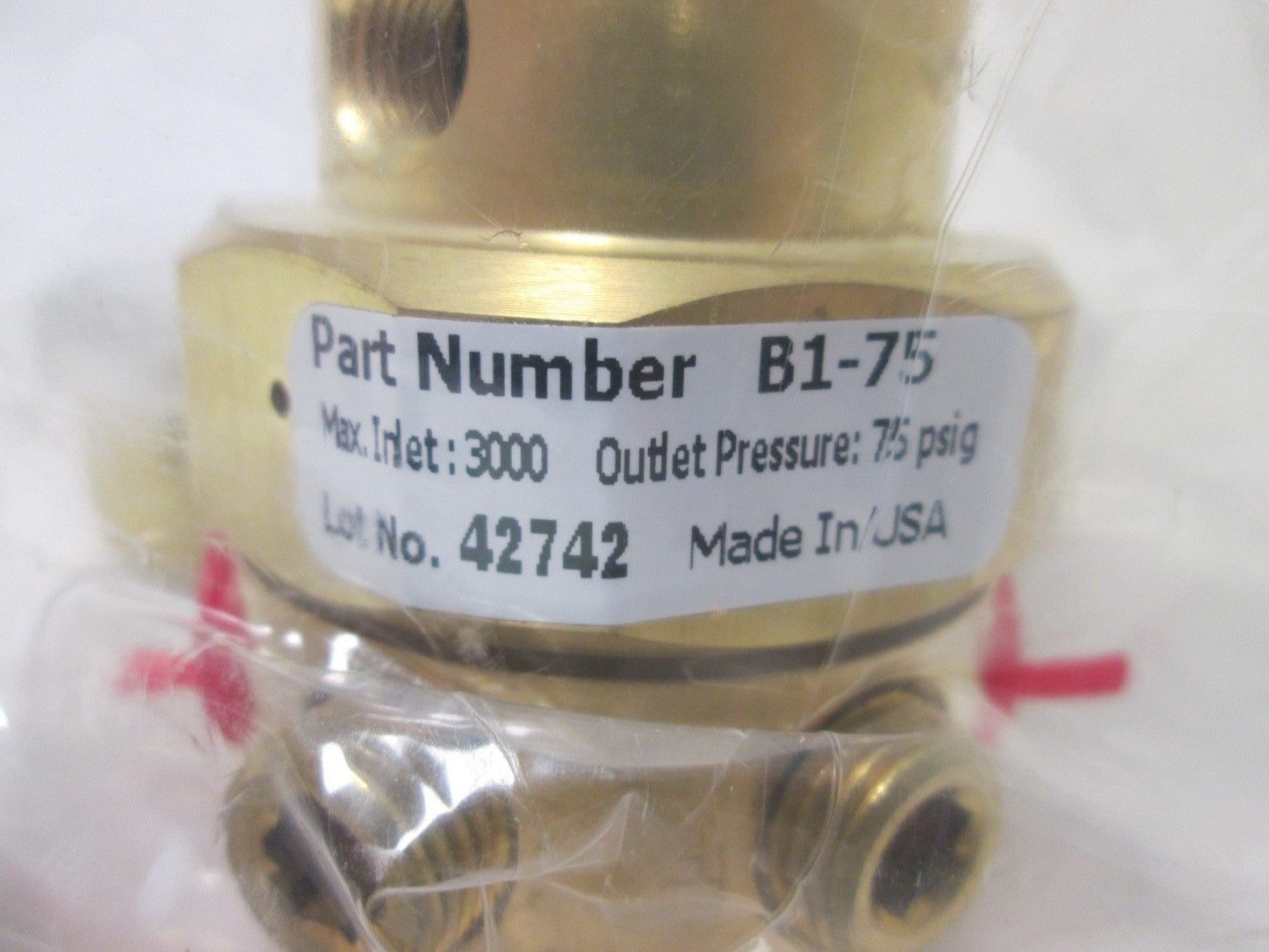 New Advanced B1-75 APD175NV Gas Regulator, Max Inlet Pressure: 3000psi