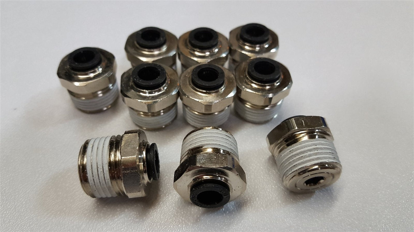 New – Open box Lot of -10- Legris 31755618 Push-in Connector 1/4" Tube x 3/8" NPT Male S.S.